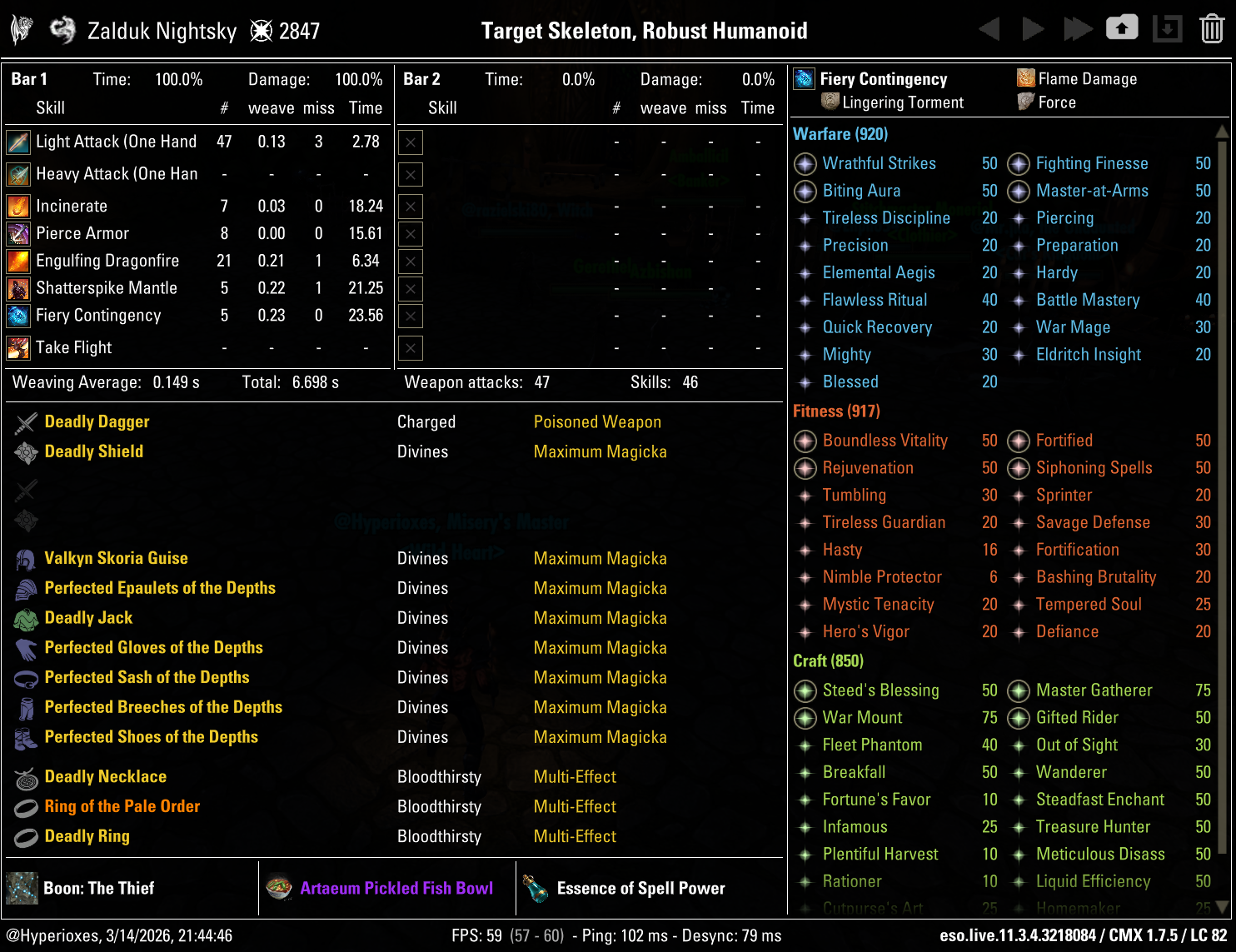 One Bar Breath Dragonknight Solo CMX setup - Sword and Shield setup