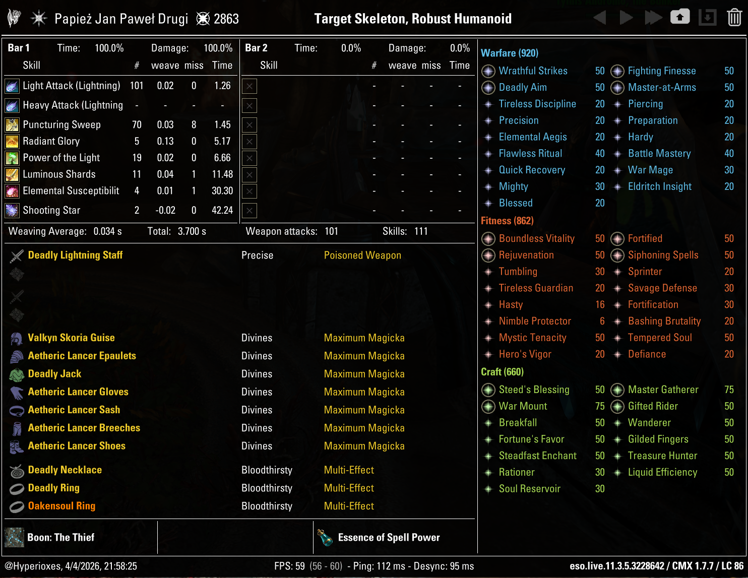 One Bar Magicka Templar Solo CMX Setup - Oakensoul Setup - ESO