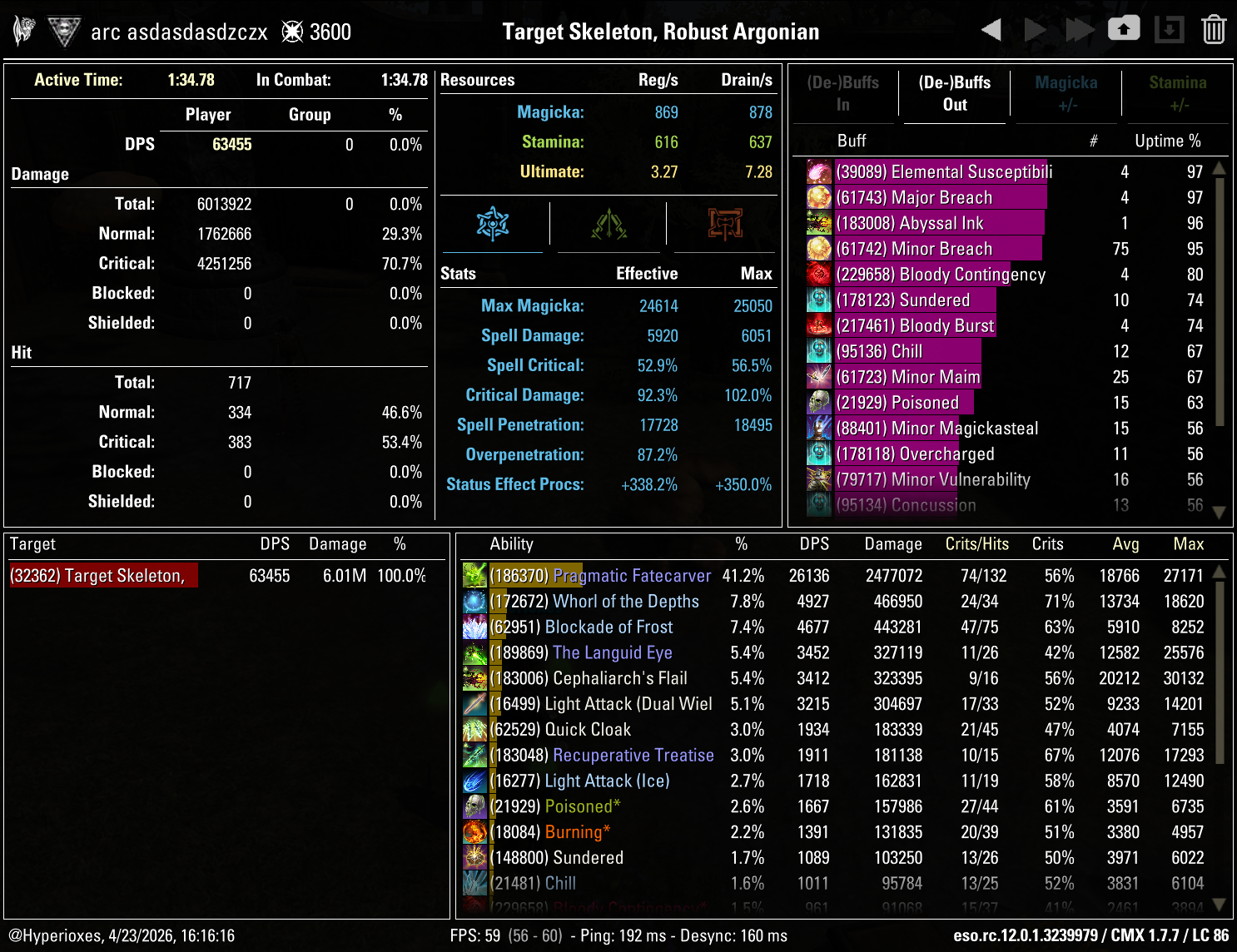 Magicka Arcanist Solo CMX Parse - Regular Setup - ESO