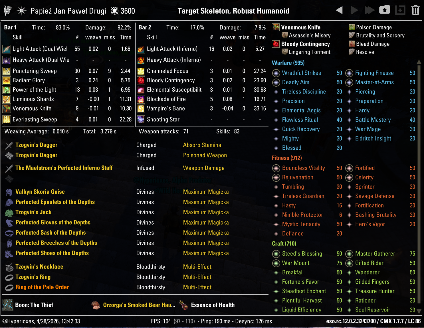 Magicka Templar Solo CMX Setup - Regular Setup - ESO