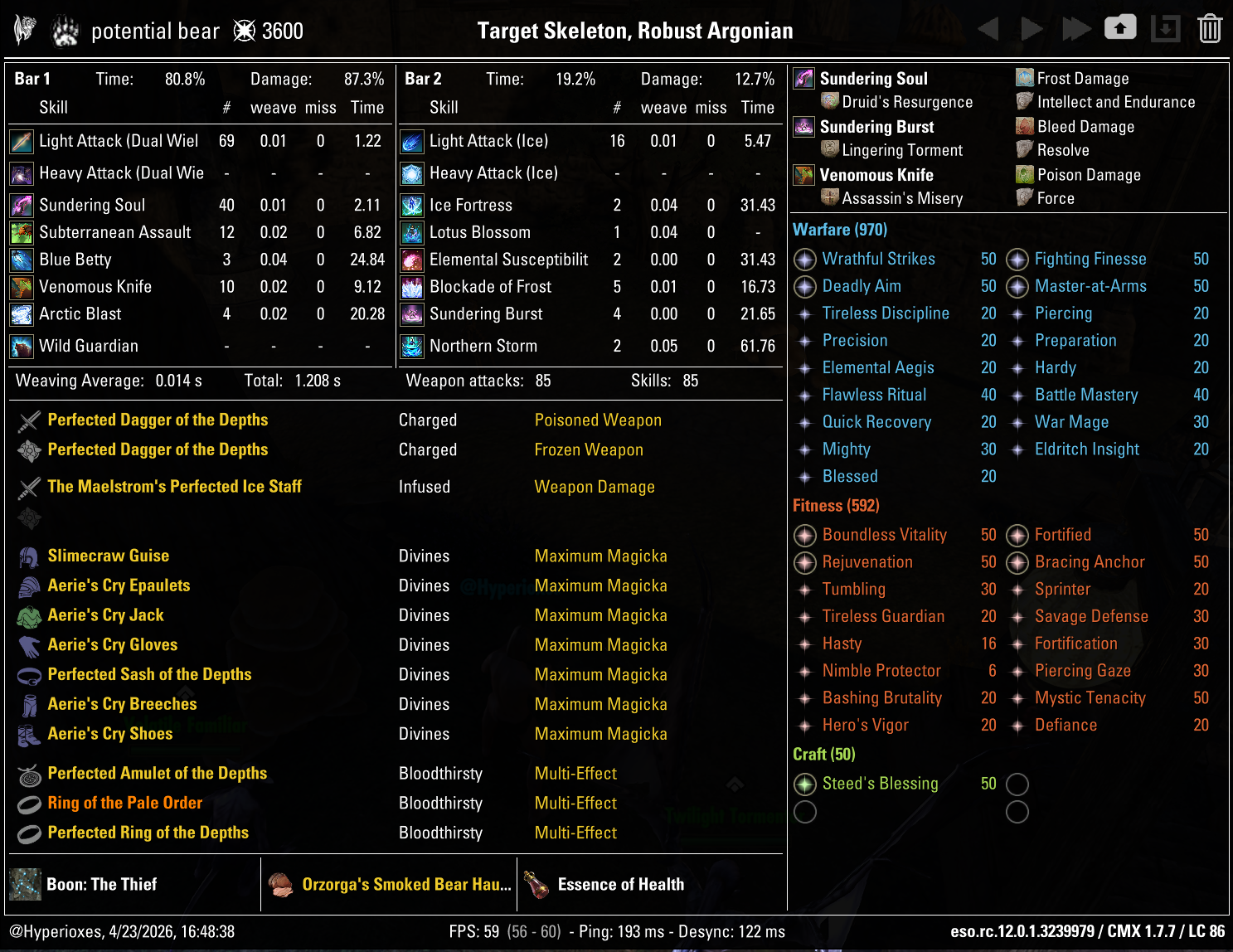 Magicka Warden Solo CMX Setup - Regular Setup - ESO