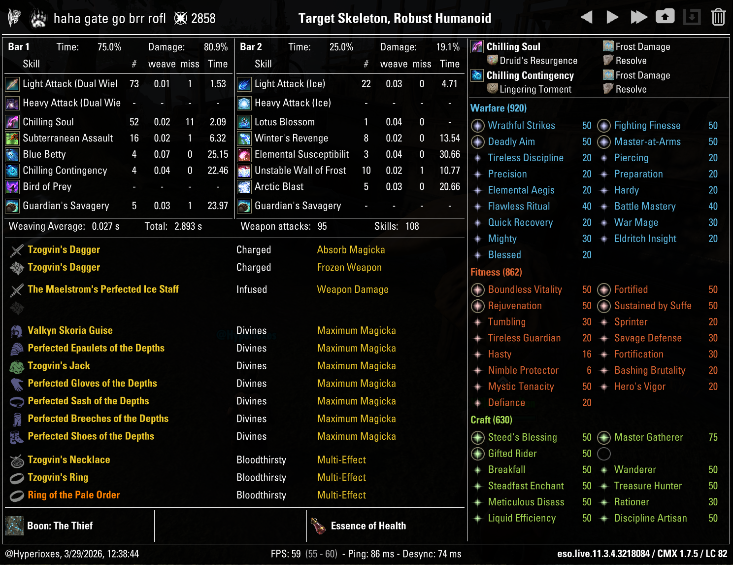 Magicka Warden Solo CMX Setup - Regular Setup - ESO