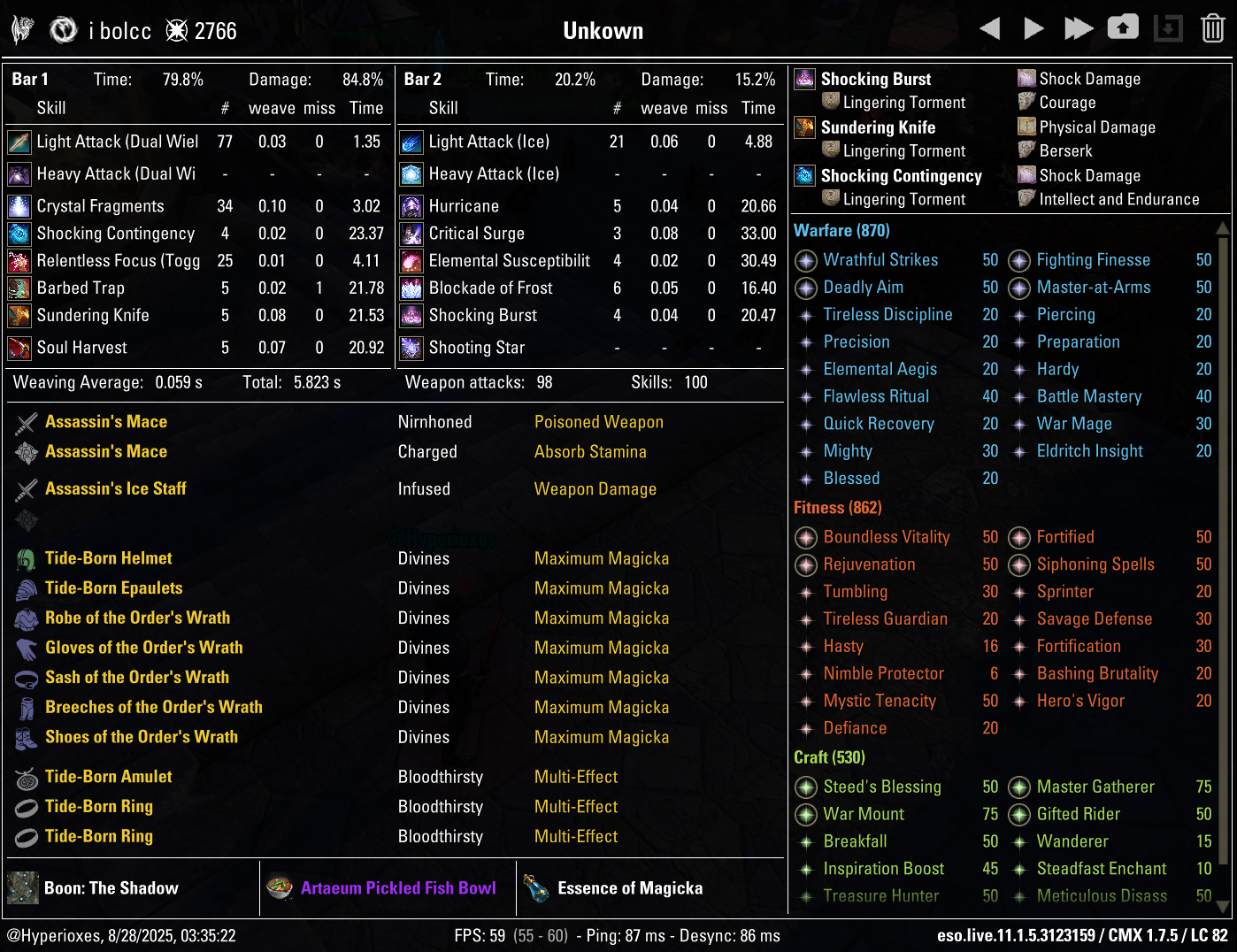 Magicka Sorcerer Solo CMX Setup - Crafted Setup - ESO