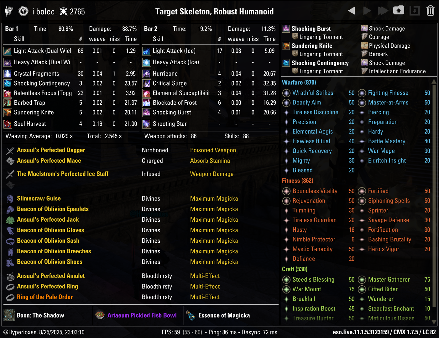 Magicka Sorcerer Solo CMX Setup - Regular Setup - ESO