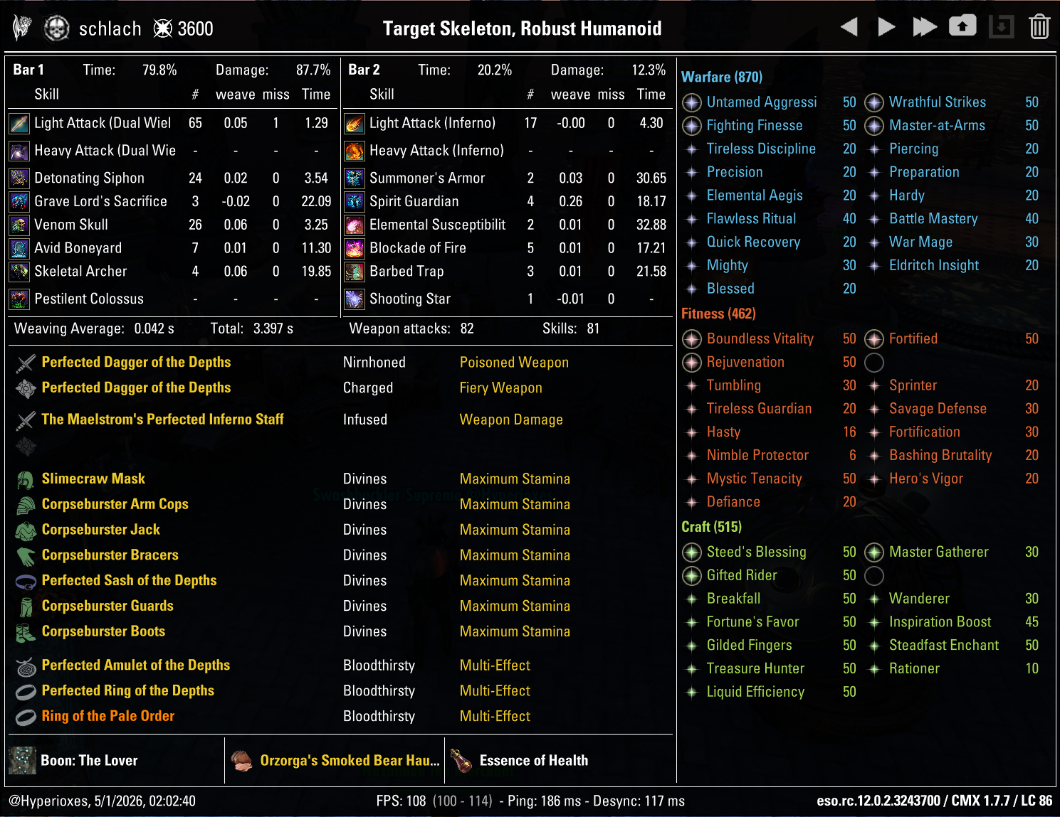 Stamina Necromancer Solo CMX Setup - Regular Setup - ESO