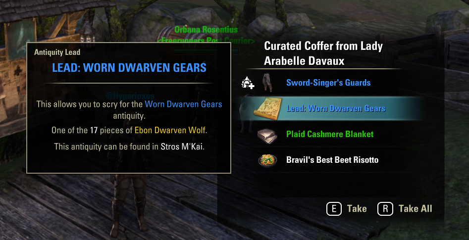 Worn Dwarven Gears lead from a Favors coffer