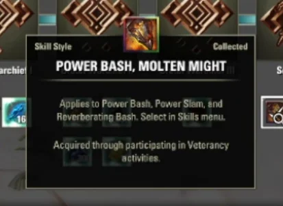 Power Bash Molten Might tooltip