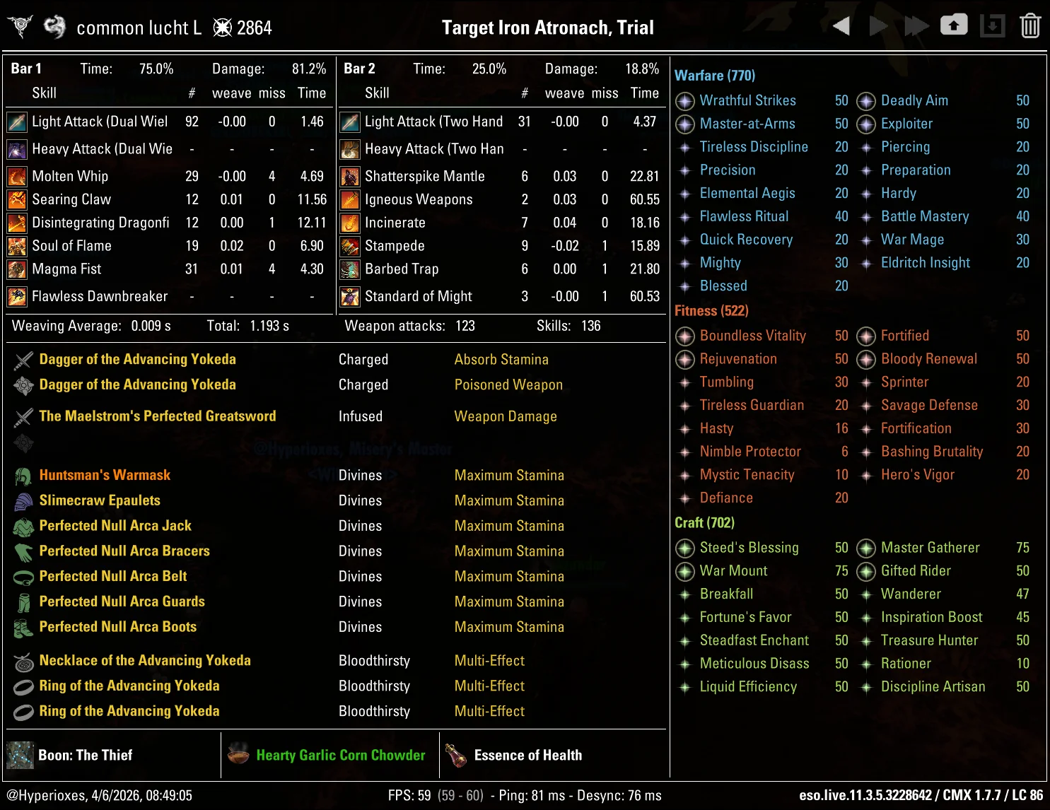CMX Setup - Single Target Armor Average