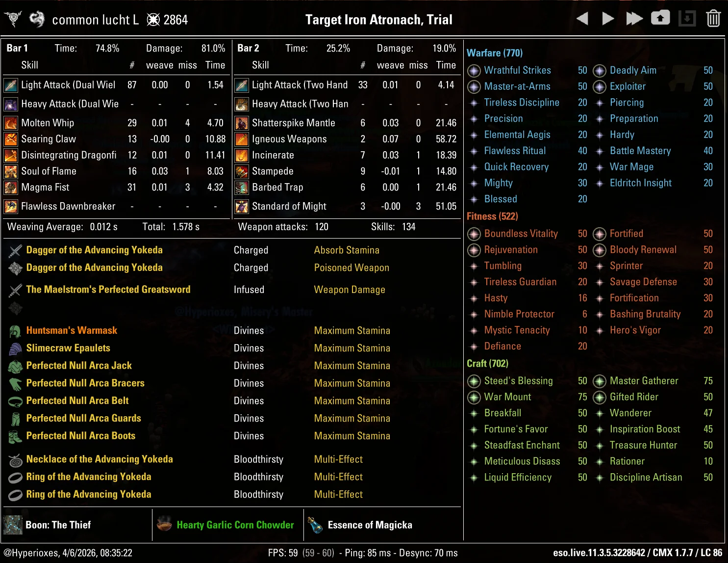 CMX Setup - Single Target Heroism Average