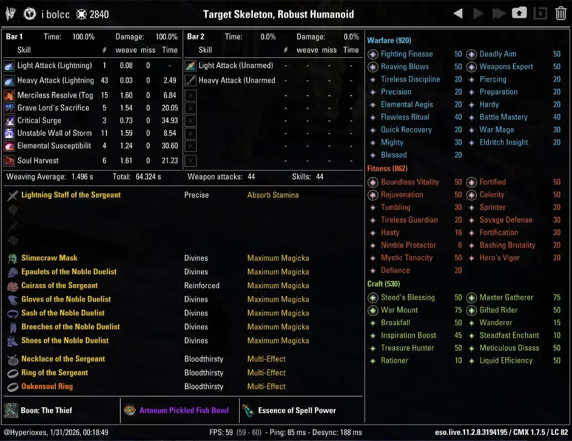 One Bar Heavy Attack Solo CMX Setup - Oakensoul Setup - ESO