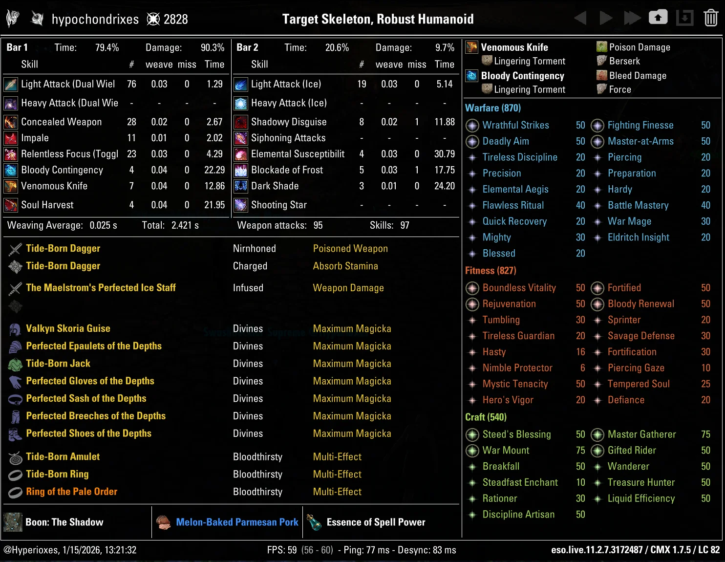 Magicka Nightblade Solo CMX Setup - Regular Setup - ESO